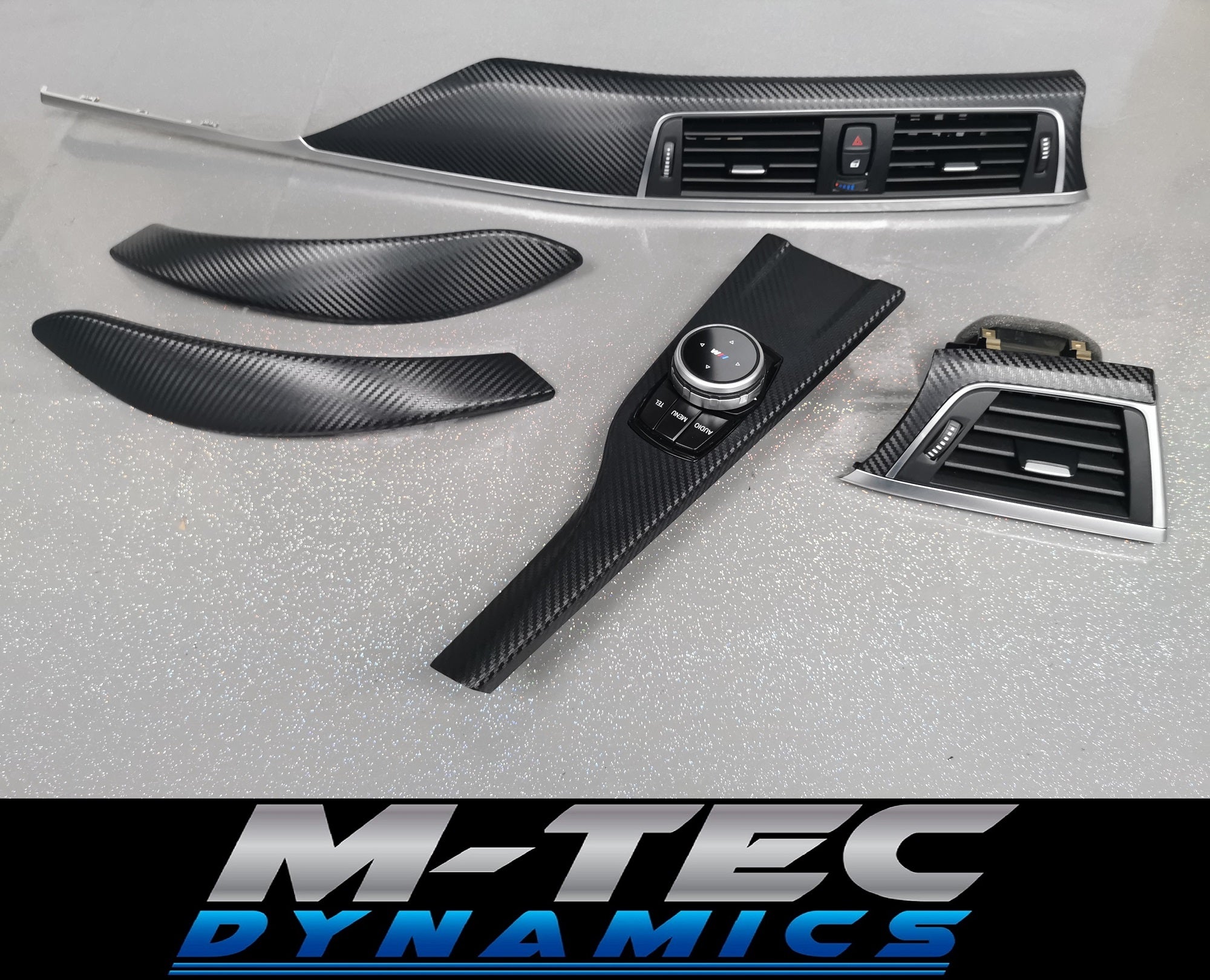 BMW F32 COUPE LCI INTERIOR TRIM SET - 3D CARBON / SILVER ACCENT